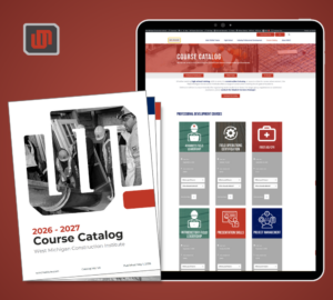 Image illustrating the integrated marketing services Somersault provided to launch the print and digital versions of the WMCI course catalog.