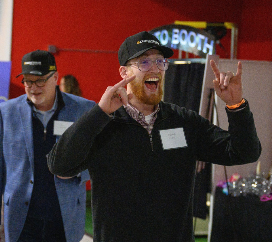 A MCOY attendee rocks out as he enters the award ceremony.